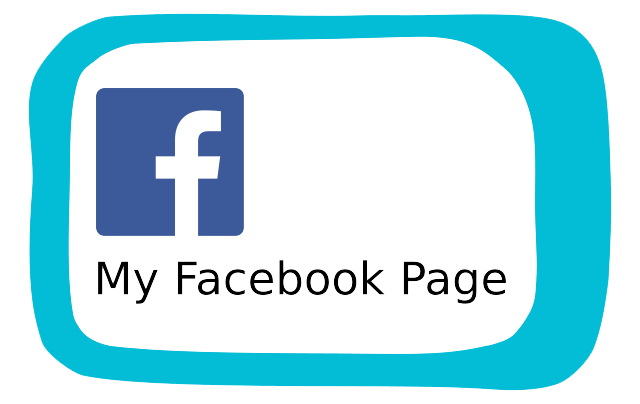 Facebook logo outlines in retro 60's border with text "My Facebook Page"